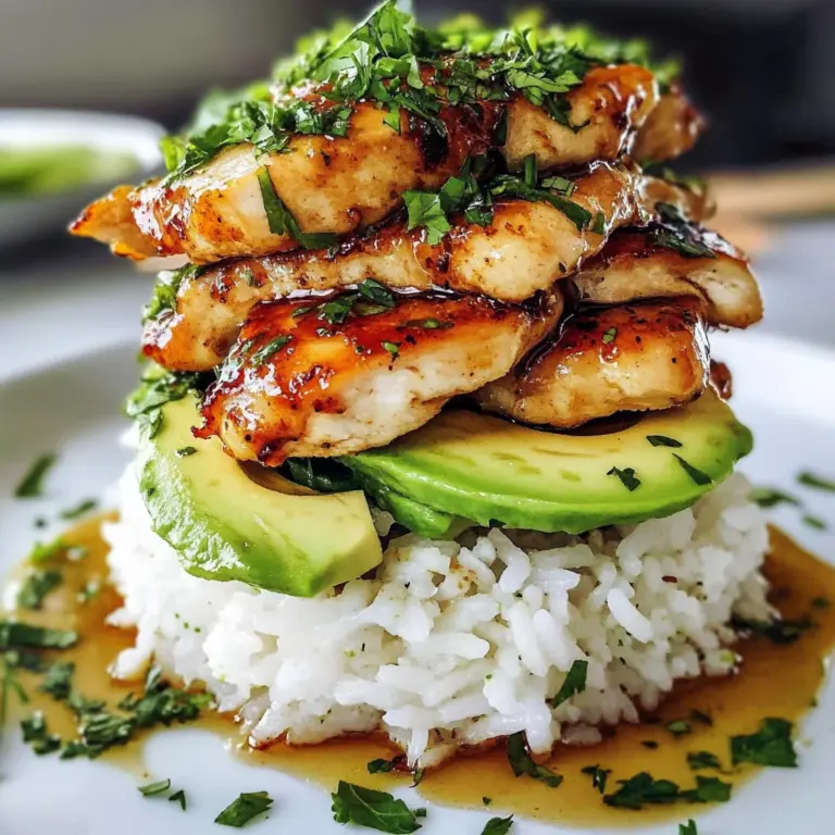 Honey Lime Chicken & Avocado Rice Stack