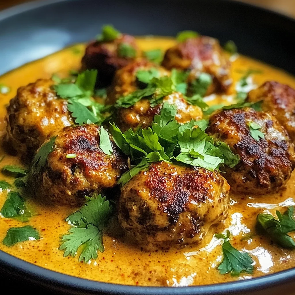 Jerk Meatballs In Coconut Curry Sauce