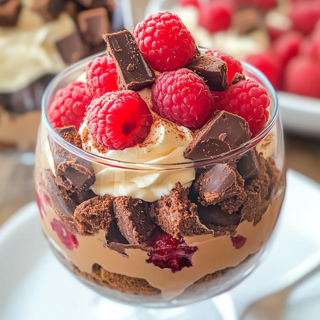 Raspberry Brownie Parfaits