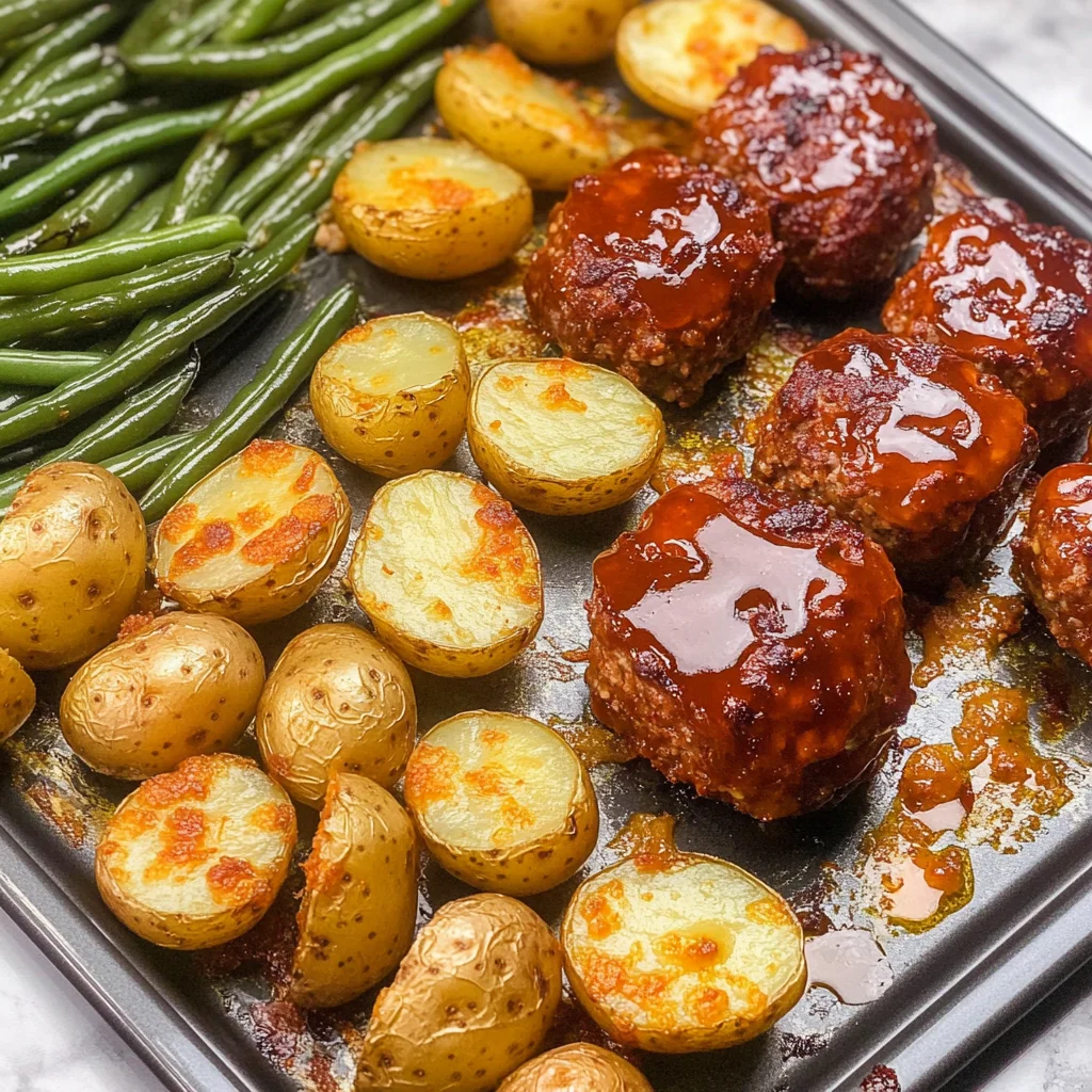 Sheet Pan Mini Meatloaf and Roasted Potatoes