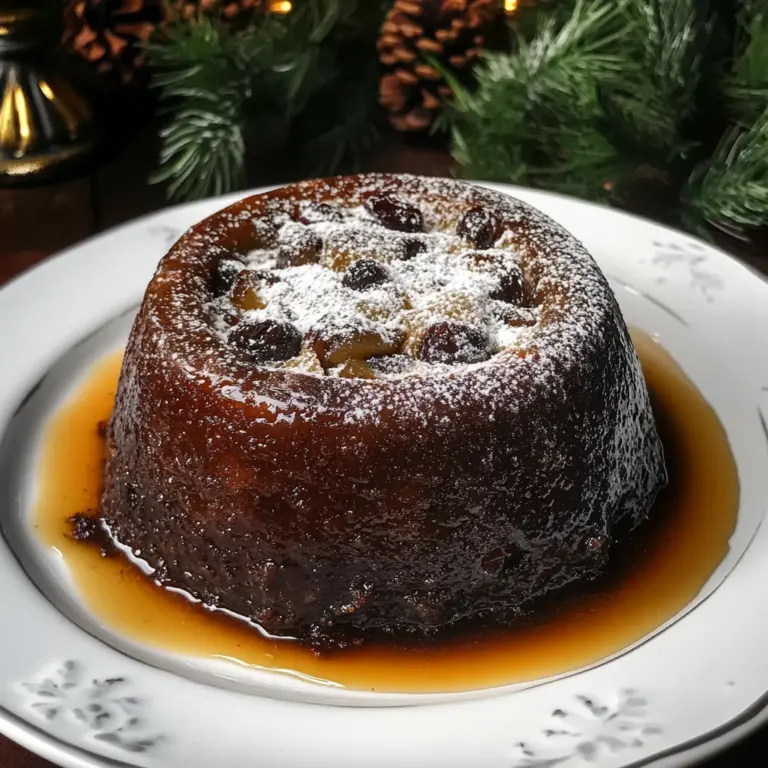 Traditional Plum Pudding with Brandy Butter Sauce