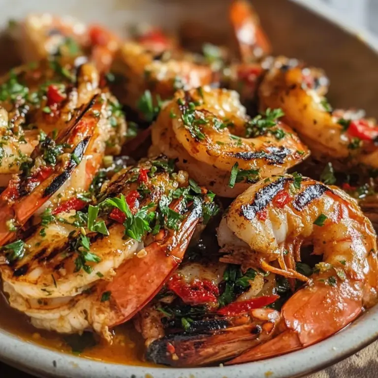BBQ Grilled Prawns with Garlic, Lemon & Chilli