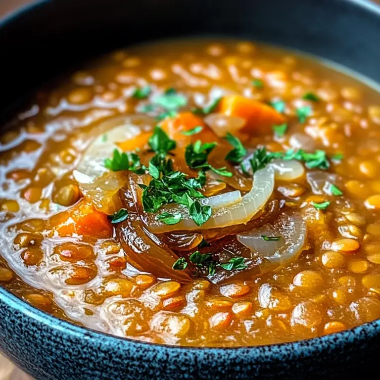 Carmelized Onion Red Lentil Soup