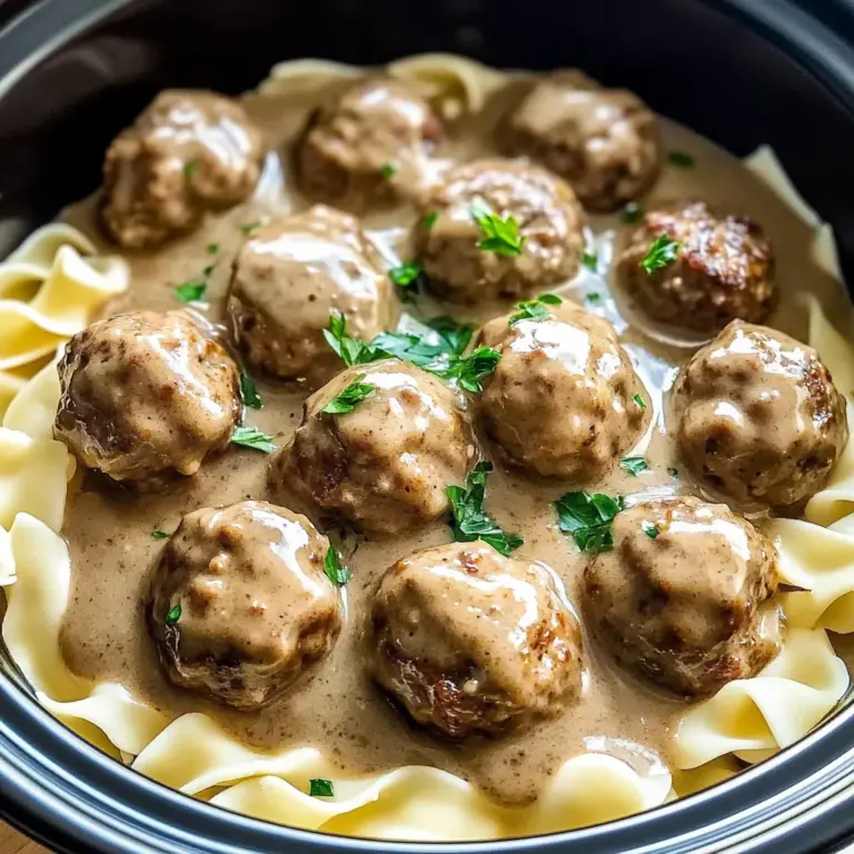Crockpot Swedish Meatballs with Creamy Gravy