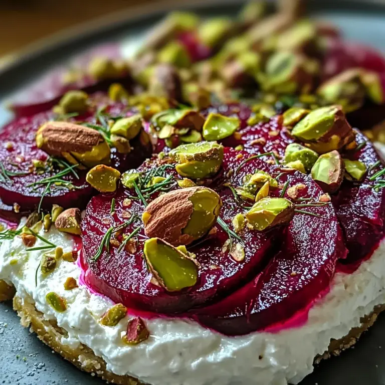 Feta battue, betteraves, pistaches