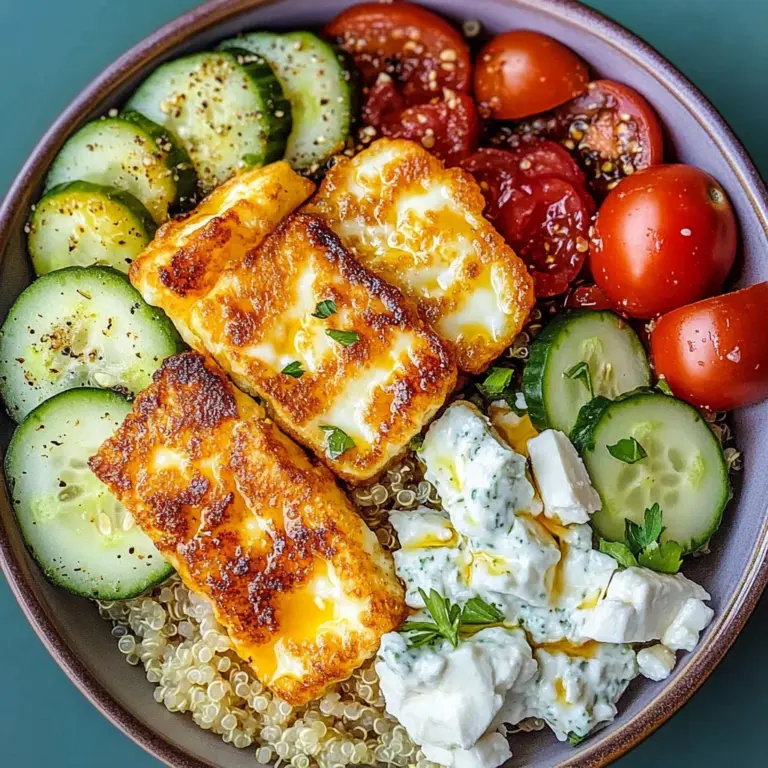 Greek Bowls (with Golden Halloumi - Vegetarian)