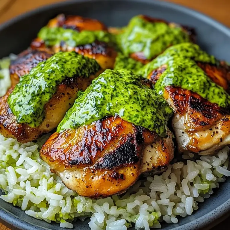 Peruvian Chicken And Rice with Green Sauce