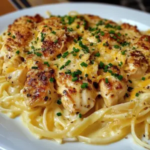 Spicy Garlic Chicken Linguine in Cheddar Parmesan Cream