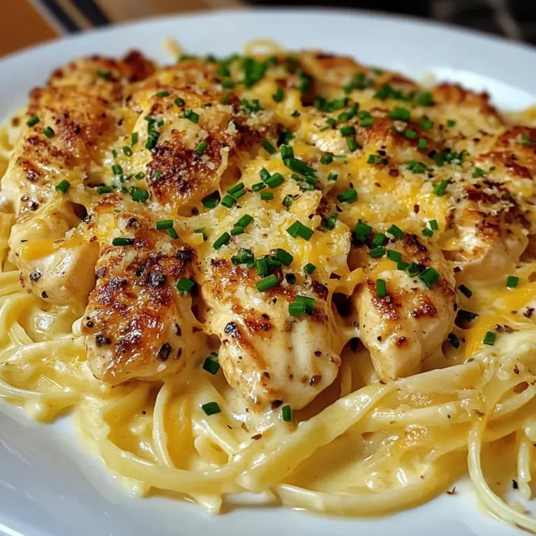 Spicy Garlic Chicken Linguine in Cheddar Parmesan Cream