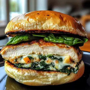 White Cheddar and Spinach Chicken Burgers