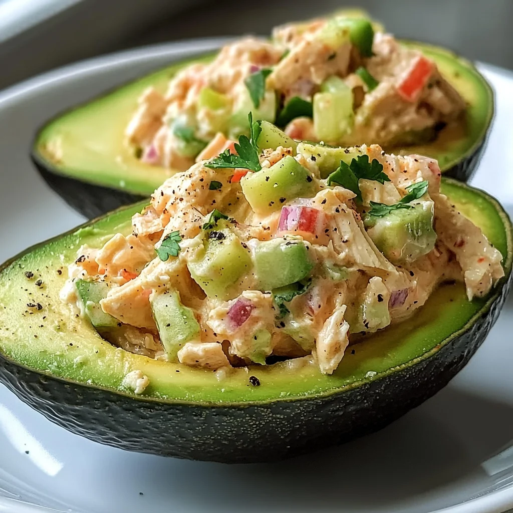 Avocat Farci à la Salade de Poulet