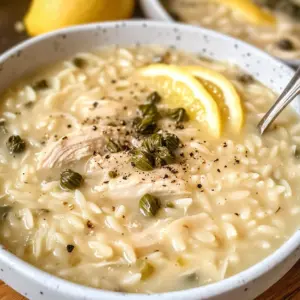 Creamy Lemon Chicken Orzo Soup