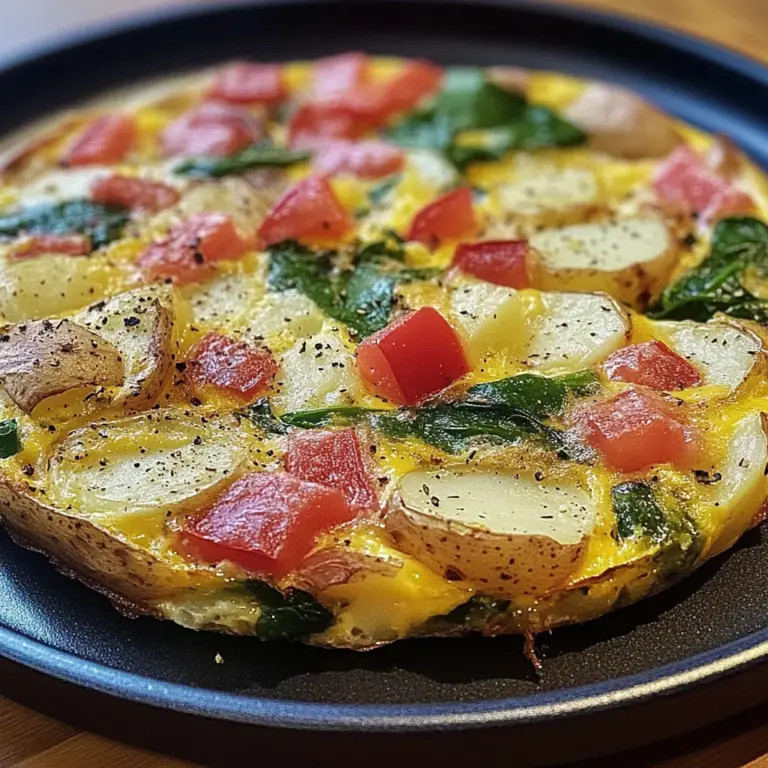 Frittata with Potatoes, Red Peppers, and Spinach Recipe