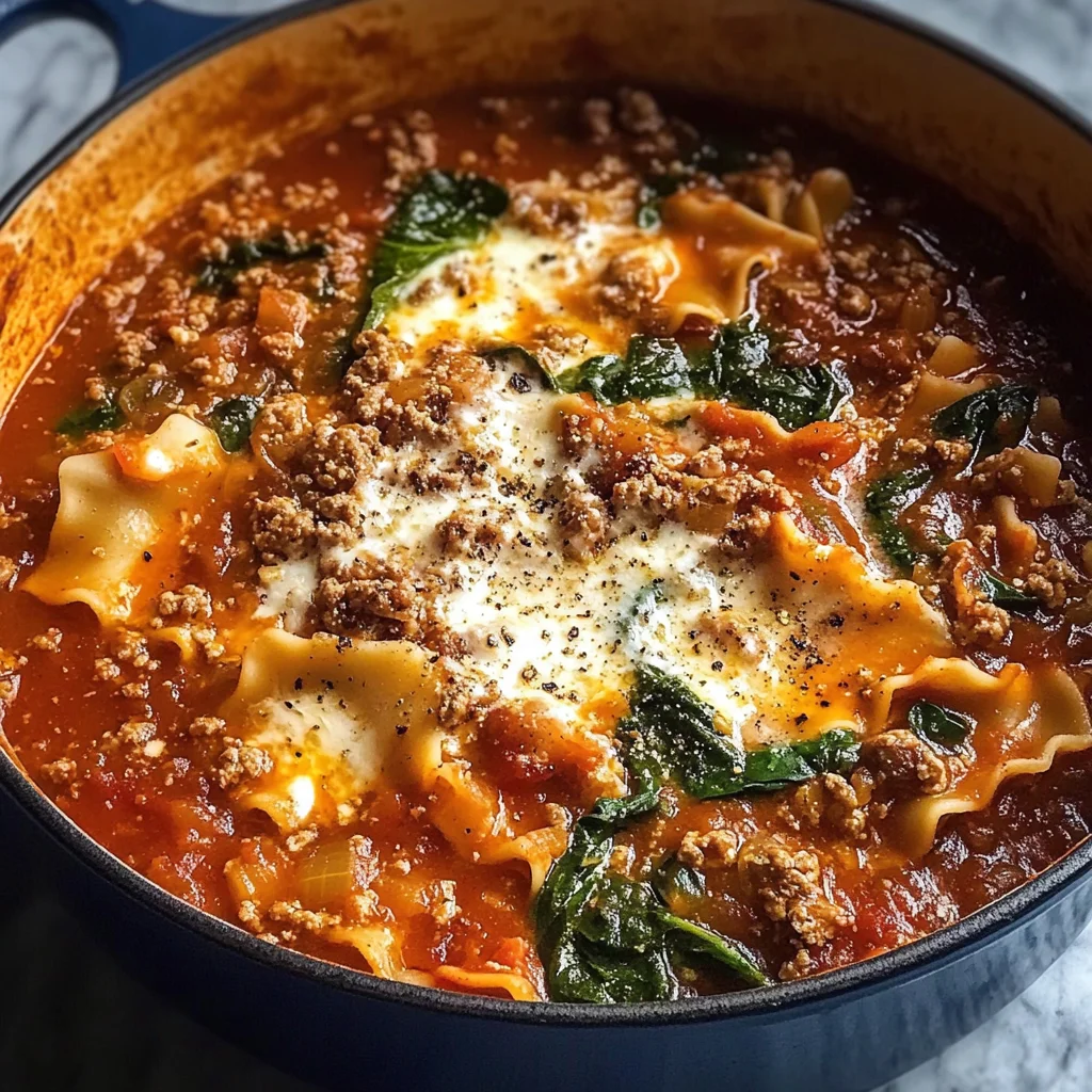 Mouthwatering One Pot Lasagna Soup - Alrightwithme