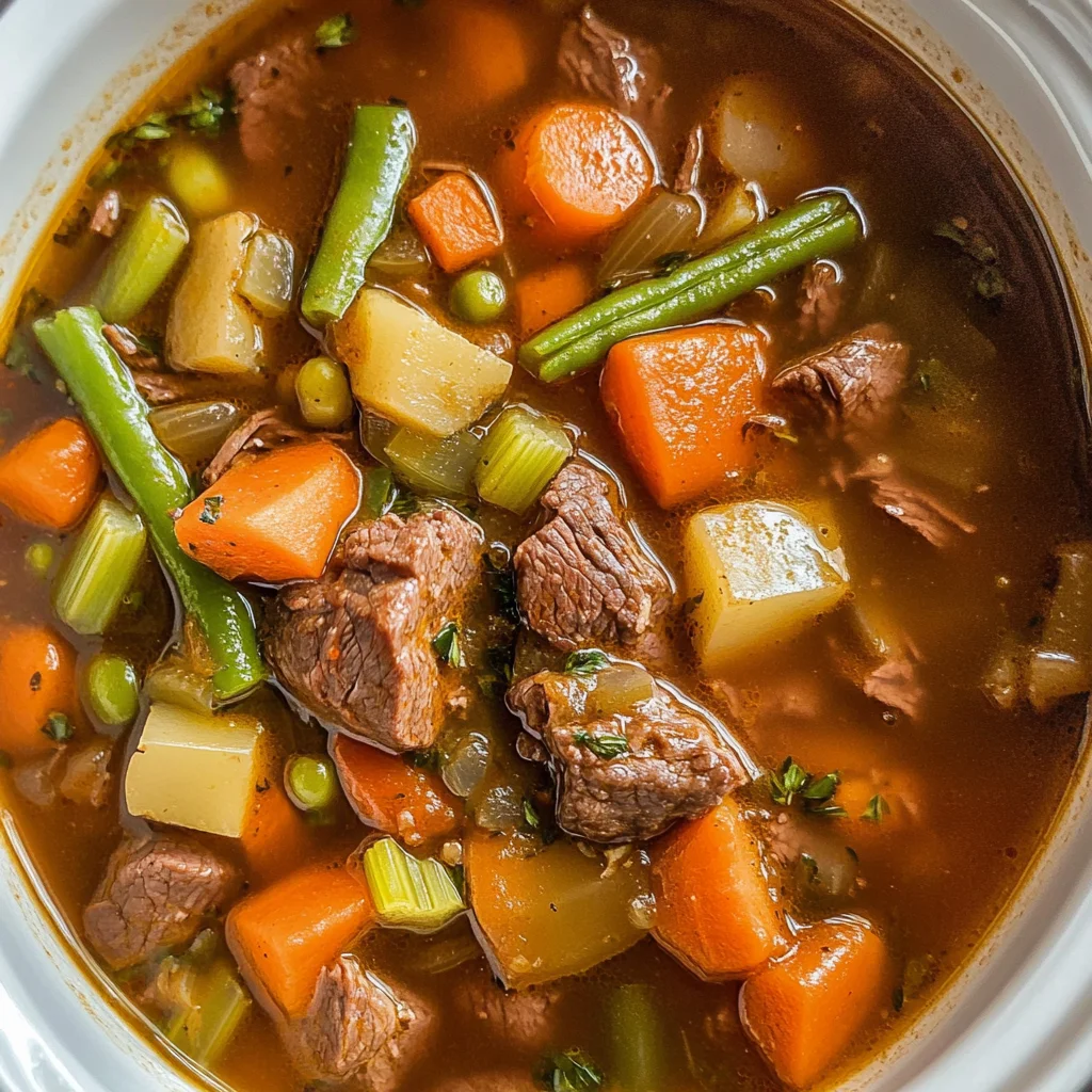Crockpot Vegetable Beef Soup (full of flavor!)