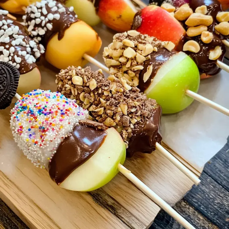 Dipped Apple Slices on a Stick