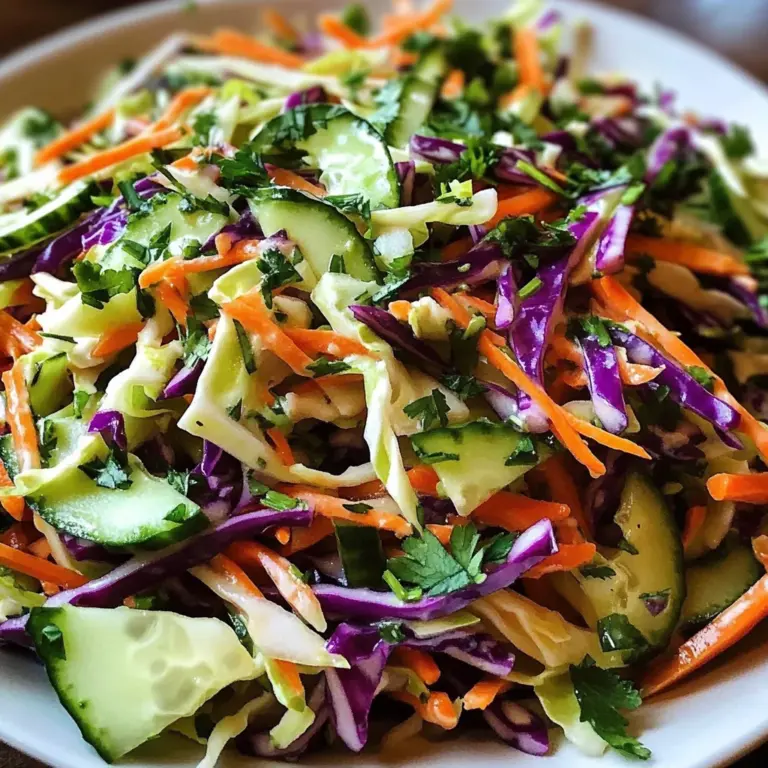 Easy Tangy Vinegar Cabbage Salad with Crisp Vegetables (No Mayo)