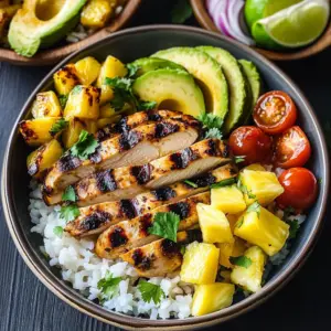 Grilled Chicken and Pineapple Bowls with Coconut Rice Recipe