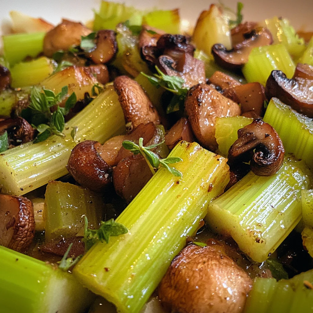 Jennie's Roasted Celery And Mushrooms