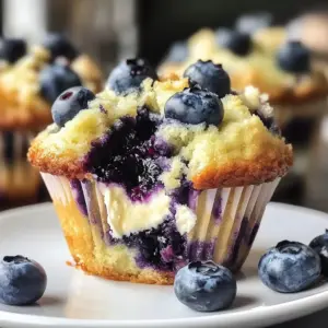Juicy Blueberry Cream Cheese Muffins