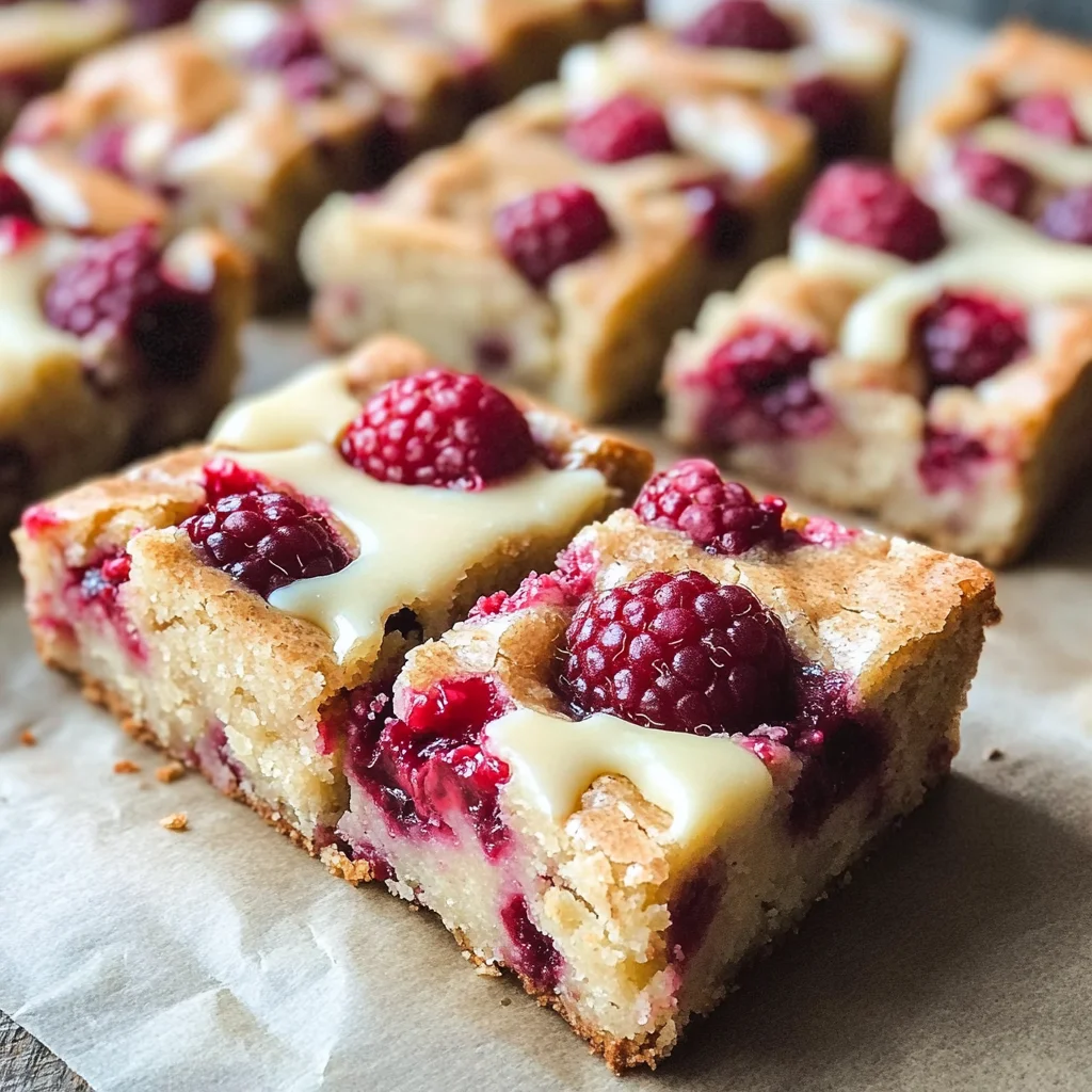 Raspberry White Chocolate Brownies (Blondies)