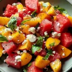 Refreshing and Juicy Watermelon Peach Salad for Hot Summer Days