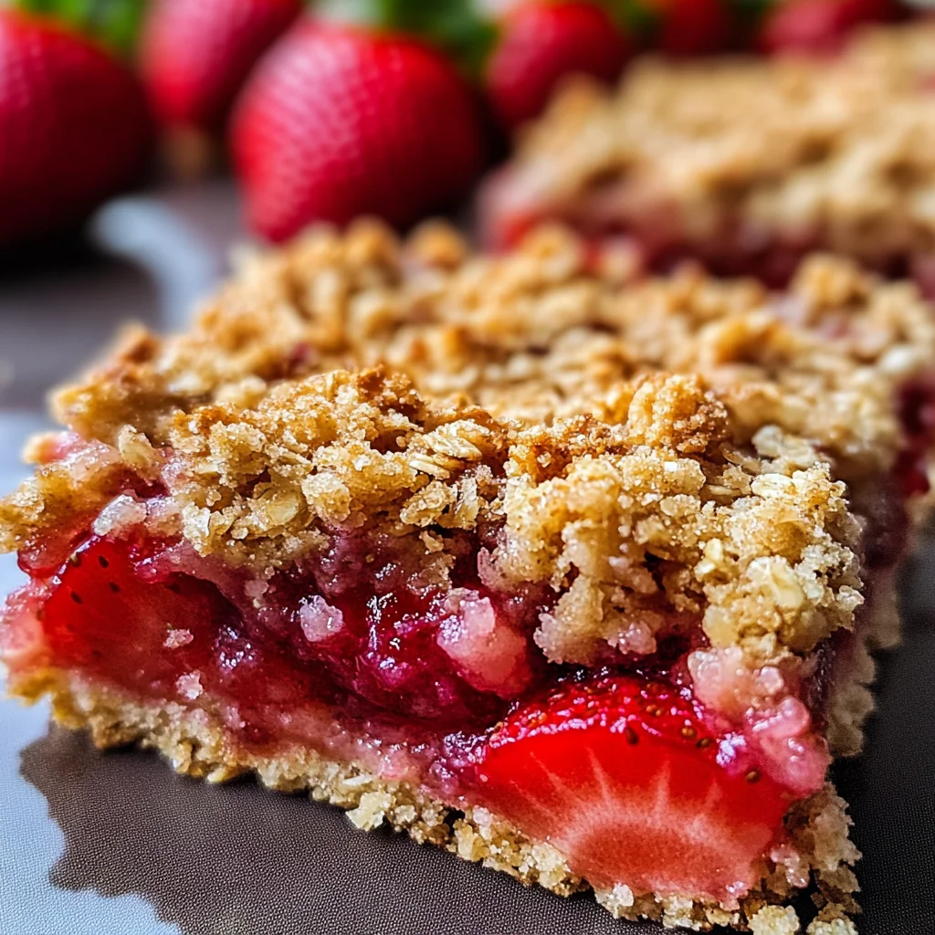 Strawberry Oatmeal Crumble Bars