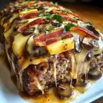 Swiss Turkey Bacon Mushroom Meatloaf