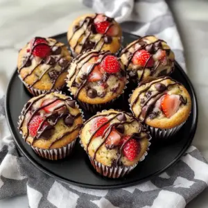 Bakery-Style Strawberry Chocolate Chip Muffins