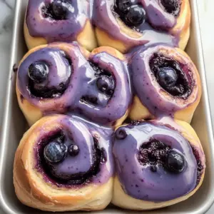 Blueberry Cinnamon Rolls with Blueberry Jam Glaze Recipe