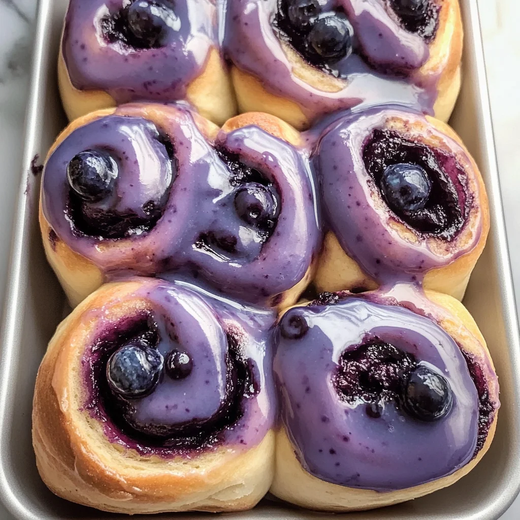 Blueberry Cinnamon Rolls with Blueberry Jam Glaze Recipe