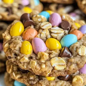 Chewy Cadbury Egg Oatmeal Chocolate Chip Easter Cookies Delight