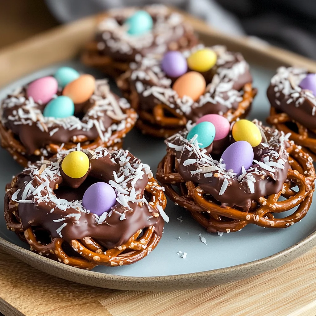 Chocolate-Covered Pretzel Nests