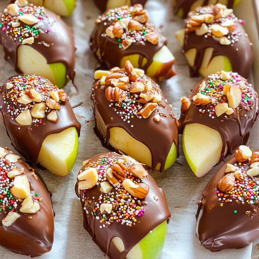 Chocolate Dipped Apple Slices