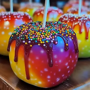 Delicious Rainbow Candy Apples for a Fun Homemade Treat