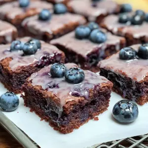 Glazed Blueberry Brownies