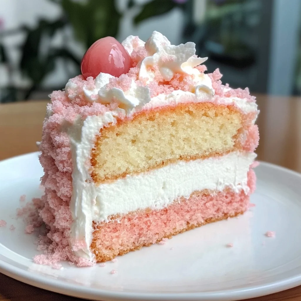 Lychee Cake With Pink Biscuits