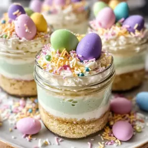 Mini Easter Cheesecake Jars - A Cute, No-Bake Spring Dessert