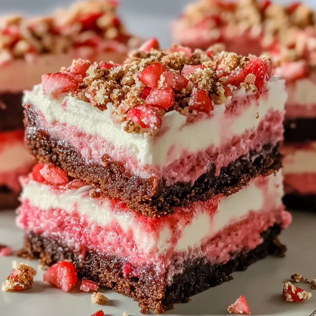 Strawberry Crunch Brownie Bars