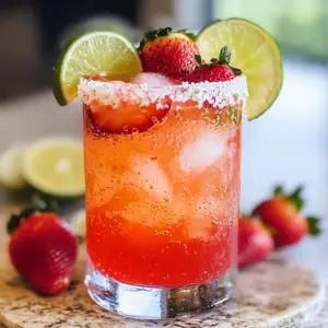 Strawberry Lime Mocktail Margarita