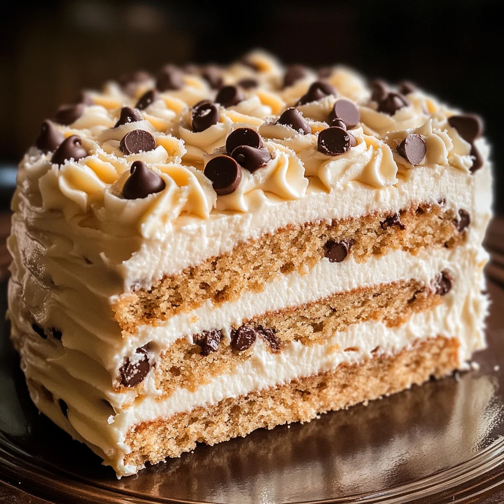 Chocolate Chip Cookie Cake Recipe with Buttercream Frosting