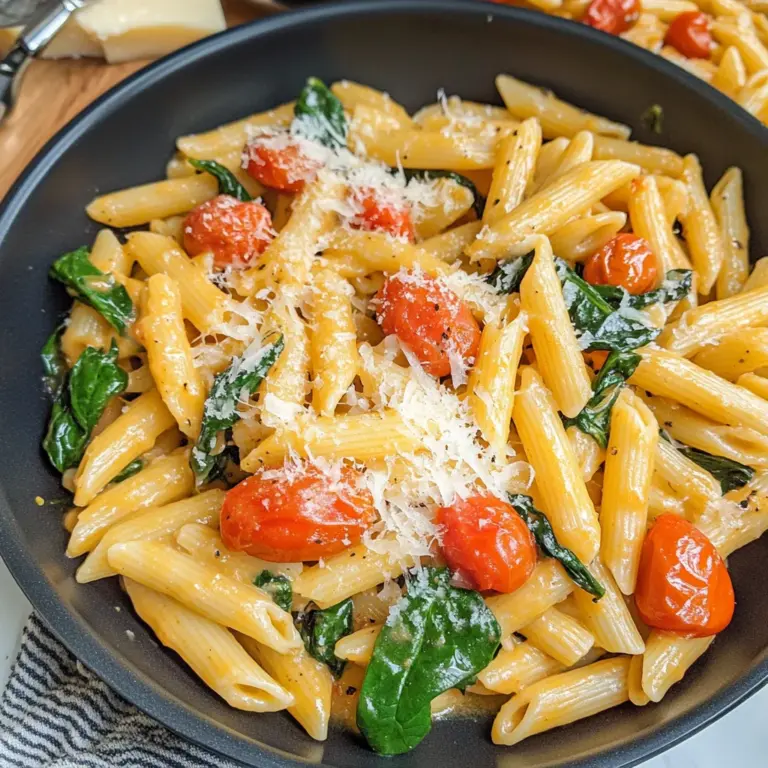 Creamy Tomato Spinach Pasta