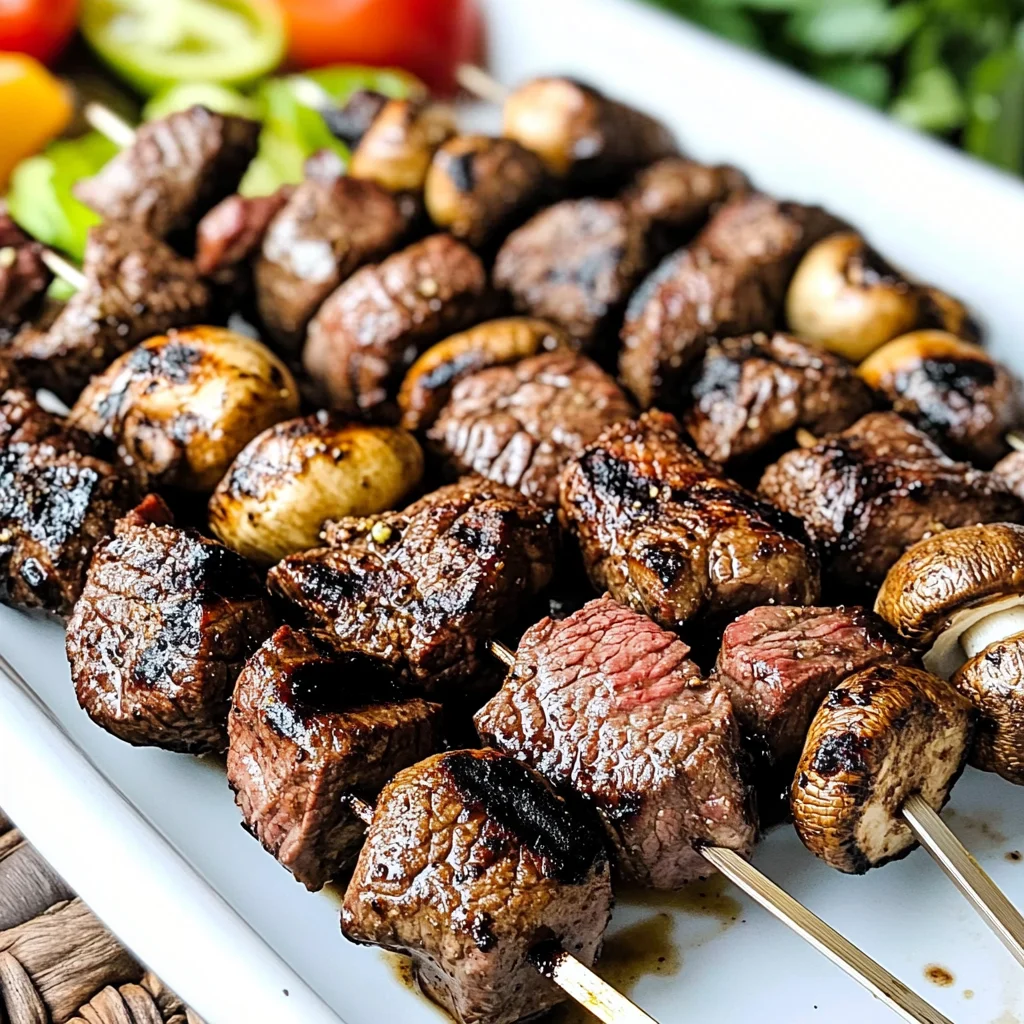 Grilled Steak Kabobs (with Mushrooms)
