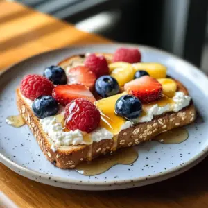 Honey Drizzled Ricotta & Fruit on Toast