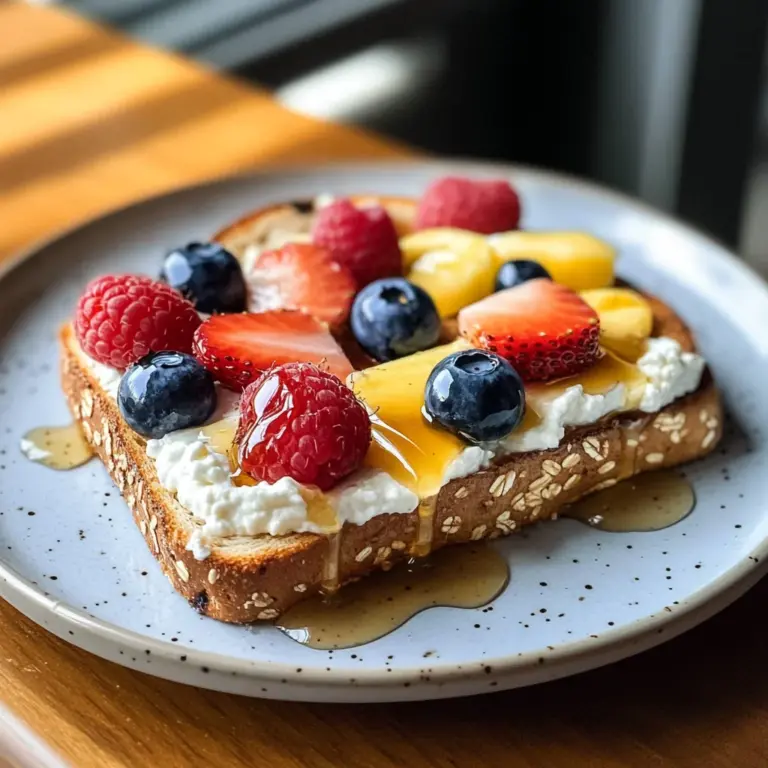 Honey Drizzled Ricotta & Fruit on Toast