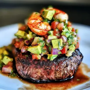 Pan Seared Filet Mignon with Lobster Avocado Salsa