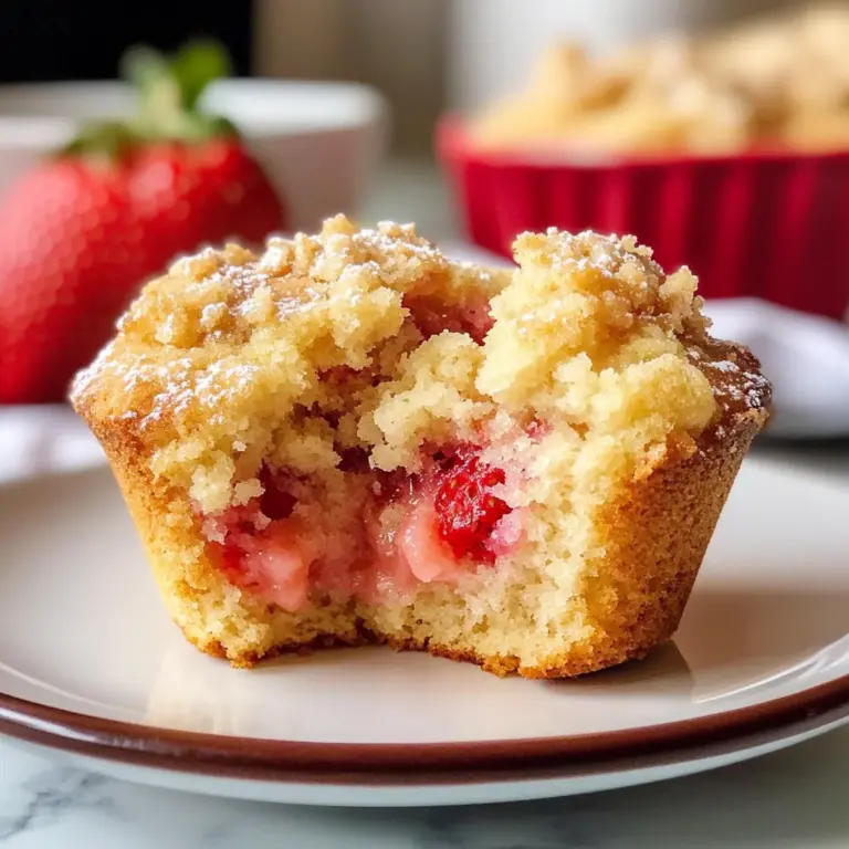 Quick Strawberry Muffins with Crumble Topping