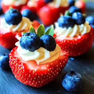 Red White And Blue Stuffed Strawberries