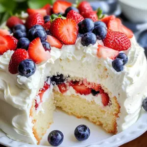 Red, White, and Blue Cake