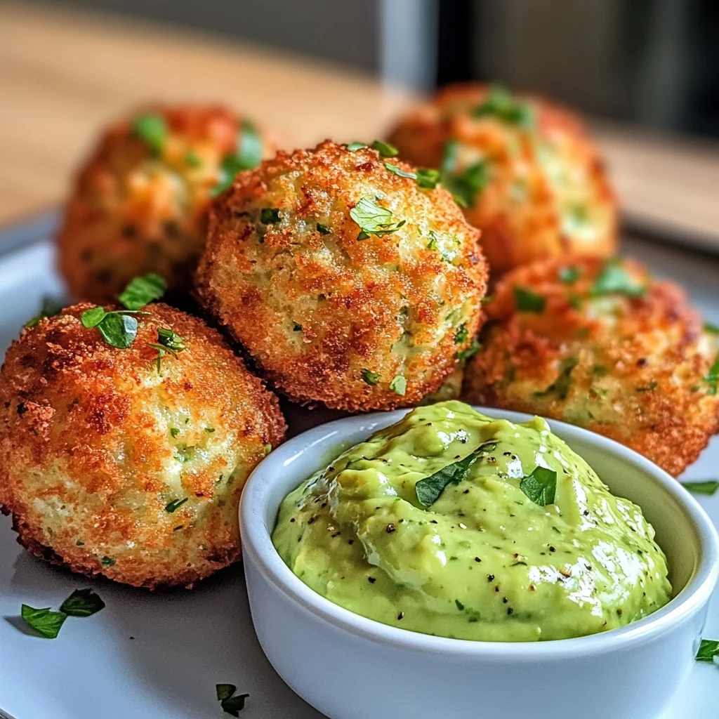 Salmon Balls with Creamy Avocado Sauce